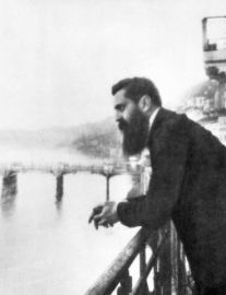 Zionism Founder Theodor Herzl Leaning on Railing
